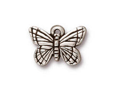 5 Pc Monarch Butterfly Charm 11x16mm Antique Silver Finish Tierracast Charms - P2122SA - BeadPrism