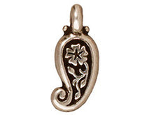 Load image into Gallery viewer, 10 Pc Paisley Charm 13x5mm Antique Silver Finish Tierracast Charms - P2171SA - BeadPrism