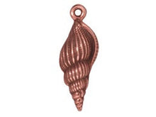 Load image into Gallery viewer, 5 Pc Large Spindle Shell Charm 24x9mm Antique Copper Finish Tierracast Charms - P2233CA - BeadPrism