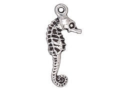 10 Pc Seahorse Charm 24mm Antique Silver Finish Tierracast Lead Free Pewter charms - P2236SA - BeadPrism