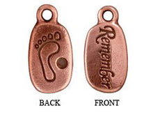 Load image into Gallery viewer, 10 Pc "Remember" Charm with Stone Setting 17x11mm Antique Copper Finish Tierracast Charms - P2251CA - BeadPrism