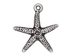 5 Pc Starfish Charm 20x18mm Antique Silver Finish Tierracast Charms Lead free Pewter - P2232SA - BeadPrism