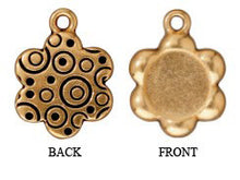 Load image into Gallery viewer, 5Pc Large Round Flower Frame Charm 19mm Antique Gold Finish Tierracast Charms - P2257GA - BeadPrism