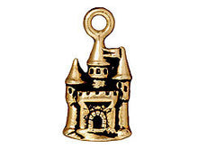 Load image into Gallery viewer, 5 Pc Castle Charm 21x11mm Antique Gold Finish Tierracast Charms - P2266GA - BeadPrism