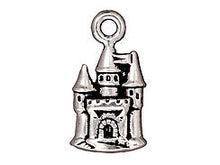 Load image into Gallery viewer, 5 Pc Castle Charm 21x11mm Antique Silver Finish Tierracast Charms - P2266SA - BeadPrism