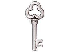 5 Pc Key Charm 22x9mm Antique Silver Finish Tierracast Charms - P2270SA - BeadPrism