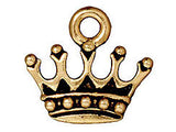 5Pc Crown Charm 14mm 22K gold Plated, Antique Gold Finish Tierracast Charms -P2279GA