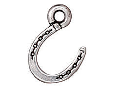 5 Pc Horseshoe Charm 16x12mm Antique Silver Finish Tierracast Charms - P2281SA - BeadPrism