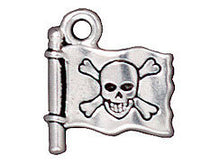 Load image into Gallery viewer, 5 Pc Jolly Roger Charm 17x15mm Antique Silver Finish Tierracast Charms - P2287SA - BeadPrism