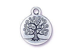 10 Pc Tree of Life Charm 19x13mm Antique Silver Finish TierraCast Charms - P2303SA - BeadPrism