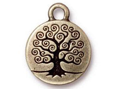10 Pc Tree of Life Charm 19x13mm Oxidized Brass Finish TierraCast Charms - P2303BO - BeadPrism