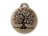 5 Pc Large Tree of Life Charm 26x24mm Oxidized Brass Finish TierraCast Pendants Charms - P2304BO