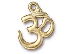 5 Pc "Om" Charm 22x18mm Bright Gold Finish TierraCast Charms - P2297GB - BeadPrism