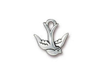 Load image into Gallery viewer, 5 Pc Swallow Bird Charm 17x16mm Antique Silver Plated TierraCast Lead Free Pewter - P2300SA - BeadPrism