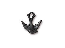 Load image into Gallery viewer, 5 Pc Swallow Charm 17x16mm Black Finish TierraCast Charms - P2300BK - BeadPrism