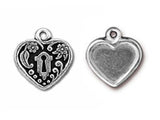 5 Pc Heart Frame Charm 19x20mm Antique Silver Finish TierraCast Charms - P2343SA
