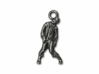 Zombie Charm GunMetal Finish, TierraCast Pewter, 26x13mm, Choose Quantity - P2382BK - BeadPrism