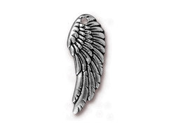 5 Pc Wing Charm 11x28mm Antique Silver Finish TierraCast Charms - P2341SA - BeadPrism