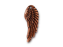 Load image into Gallery viewer, 5 Pc Wing Charm 11x28mm Antique Copper Finish TierraCast Charms - P2341CA - BeadPrism