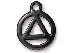 5 Pc Recovery Charm 20x16mm Black Finish TierraCast Charms - P2360BK - BeadPrism