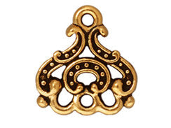 5 Pc Empress Link 14x13mm Antique Gold TierraCast Link - P3042GA - BeadPrism