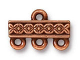 5 Pc Deco Rose 3-1 Link 15x10mm Antique Copper TierraCast Link - P3053CA