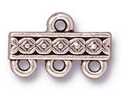 5 Pc Deco Rose 3-1 Link 15x10mm Antique Silver TierraCast Link - P3053SA - BeadPrism