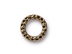 10 Pc Hammered Ring Link 9mm Oxidized Brass TierraCast Link - P3085BO - BeadPrism