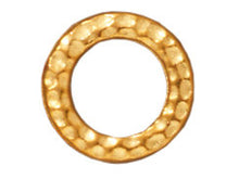 Load image into Gallery viewer, 10 Pc Hammered Ring Link 9mm Bright Gold TierraCast Link - P3085GB - BeadPrism