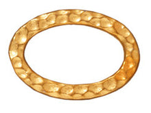 Load image into Gallery viewer, 10 Pc Hammered Oval Ring Link 18x13mm Bright Gold TierraCast Link - P3088GB - BeadPrism