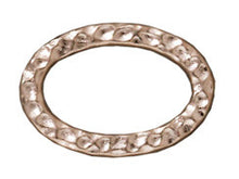 Load image into Gallery viewer, 10 Pc Hammered Oval Ring Link 18x13mm Bright Rhodium TierraCast Link - P3088RB - BeadPrism