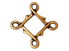 Load image into Gallery viewer, 5 Pc Vine Link 20x20mm Antique Gold TierraCast Link - P3090GA - BeadPrism