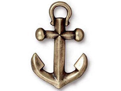 5 Pc Anchor Clasps Gold 27x18mm Oxidised Brass, Men's maritime Bracelet TierraCast Charms - P2358BO - BeadPrism