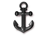 5 Pc Anchor Clasps 27x18mm Black Finish, Men's maritime Anchor Bracelet TierraCast Charms - P2358BK