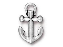 Load image into Gallery viewer, 5 Pc Anchor Charm 20x12mm Antique Silver Finish TierraCast Charms - P2359SA - BeadPrism