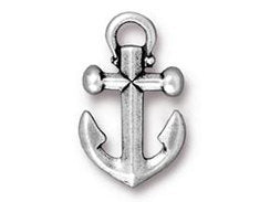 5 Pc Anchor Charm 20x12mm Antique Silver Finish TierraCast Charms - P2359SA - BeadPrism