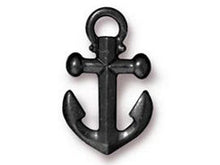 Load image into Gallery viewer, 5 Pc Anchor Charm 20x12mm Black Finish TierraCast Charms - P2359BK - BeadPrism