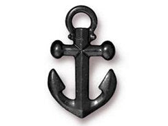 5 Pc Anchor Charm 20x12mm Black Finish TierraCast Charms - P2359BK - BeadPrism