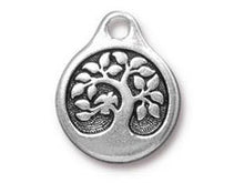 Load image into Gallery viewer, Bird in Tree Charm 21x17mm Antique Silver Finish TierraCast Charms - P2410SA - BeadPrism