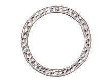 Load image into Gallery viewer, 5 Pc Hammertone Ring Link 25mm Bright Rhodium TierraCast Link - P3095RB - BeadPrism