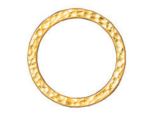 Load image into Gallery viewer, 5Pc Hammered Link Connector 25mm Bright 22K Gold Plated Lead Free Pewter TierraCast -P3095GB - BeadPrism