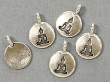 Load image into Gallery viewer, Meditating Buddha Charm 17x12mm Antique Silver Finish TierraCast Charms - P2407SA - BeadPrism