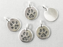 Load image into Gallery viewer, Paw Charm Antique Silver Plated, Lead Free Pewter, Tierracast 11.5mm 5, 10, or 20 Pcs - P2420SA - BeadPrism