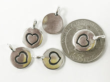 Load image into Gallery viewer, Heart Charm, 11.5 mm Antiqued Fine Silver Plated. Lead Free Pewter by Tierracast - P2421SA - BeadPrism