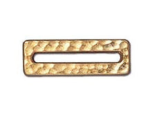 Load image into Gallery viewer, 5Pc Rectangle Link for flat leather Ribbon 19mm 22K Bright Gold Plated TierraCast findings - P3097GB - BeadPrism