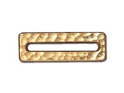 5Pc Rectangle Link for flat leather Ribbon 19mm 22K Bright Gold Plated TierraCast findings - P3097GB - BeadPrism