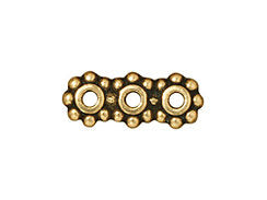 10 Pc 3 Hole Heishi Link 6mm Antique Gold TierraCast Link - P3125GA - BeadPrism