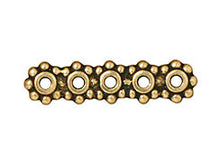 Load image into Gallery viewer, 5 Pc 5 Hole Heishi Link 6mm Antique Gold TierraCast Link - P3127GA - BeadPrism