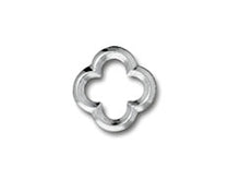 Load image into Gallery viewer, 5 Pc Quatrefoil Link 14x15mm Bright Rhodium TierraCast Link - P3140RB - BeadPrism