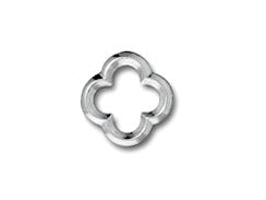 5 Pc Quatrefoil Link 14x15mm Bright Rhodium TierraCast Link - P3140RB - BeadPrism